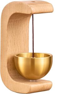 Support de carillon géométrique minimaliste en bois de qualité supérieure |   Cloche musicale décorative faite à la main pour la maison, l'entrée, le bureau ou la table - Product Image 1