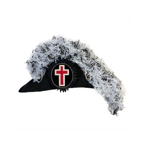 Luxury Knights Templar Chapeau White & <b>Black</b> Blend Straight <b>Feather</b> Plumes Party Use Unisex - Product Image 1