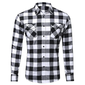Chemises habillées en flanelle unie à manches longues pour hommes de haute qualité, col montant formel, 100 % coton, doublure matelassée, 140 g, coupe oversize - Product Image 2