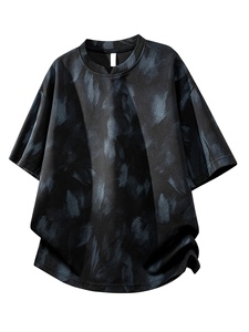 T-shirt noir pour homme/enfant, design imprimé numérique sur mesure, collection été, qualité de marque supérieure, tissu doux. - Product Image 3