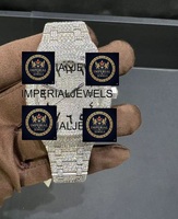 Montre entièrement sertie de diamants Moissanite VVS, sertie à la main
