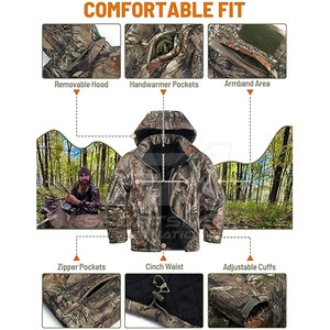 Vêtements d'extérieur durables avec tissu résistant aux intempéries, veste de chasse pour activités sur le terrain, veste de chasse - Product Image 5