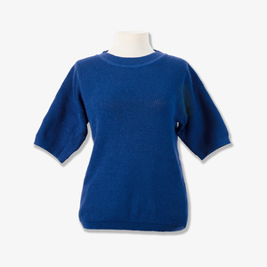 CRAZIGOODS - Top de Punto Casual para Mujer, Cuello Redondo, Color Sólido, 100% Acrílico, Manga Corta, Antiarrugas, Delgado, para Todas las Temporadas - Product Image 2