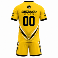Maillots de football à manches courtes respirants personnalisés et ensembles d'uniformes avec impression par sublimation Couleurs et styles personnalisés
