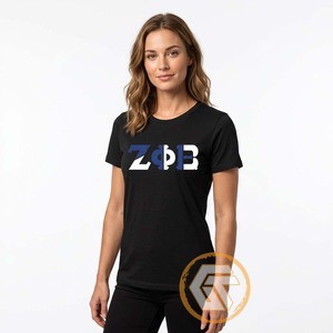 GREEK TREASURES เซต้า ฟิ เบต้าเสื้อยืดผู้หญิงเครื่องแต่งกายลำลองคุณภาพสูงระบายอากาศได้ดี 100% ผ้าฝ้าย O-Neck - Product Image 2