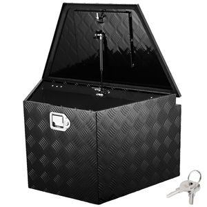Boîte à languette en alliage d'aluminium robuste 33 "x 19" x 18 "Clés de verrouillage de stockage Remorque utilitaire pour camionnette RV Remorque - Product Image 1