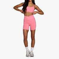 Ensemble de sport pour femme en Spandex et Polyester, personnalisé, vente en gros, taille élastique unie, respirant, antibactérien, séchage rapide, pour le yoga