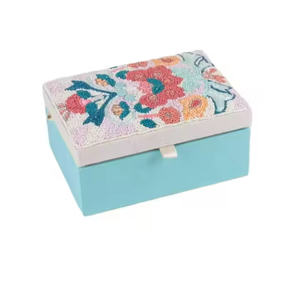 Luxurious Beaded 100% Cotton Fabric European Style Jewelry <b>Storage</b> Boxes Lid Foldable Accessories <b>Ring</b> Organization Low Price - Product Image 2