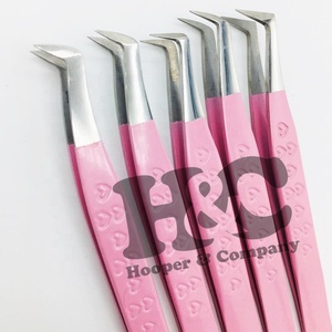 Top classement rose volume de cils pince à épiler en forme de botte en acier inoxydable vison pointu extension de cils pince à épiler Logo bas quantité minimale de commande durable - Product Image 2
