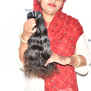 Extensiones de Cabello Humano Indio 100% Natural para Mujer, 22 Pulgadas, Ondulado, Cutícula Alineada, Venta al por Mayor, Estilos de Ondas Profundas Sueltas, Genuinas - Product Image 1