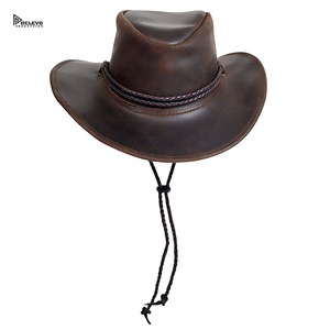Sombrero de Vaquero de Cuero Relevo, Nuevo y Elegante, Hecho a Medida, con Correa Ajustable, Unisex, Color Sólido, para Exteriores, de Ala Ancha para Adultos - Product Image 1