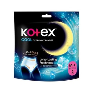 กางเกงในประจำเดือน Kotex Cool Overnight ไซส์ M-L แพ็ค 2 ชิ้น ระบายอากาศได้ดี พร้อมคุณสมบัติเย็นสบาย - Product Image 1