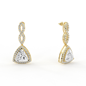 14K/18K Gold Lab Grown <b>Diamond</b> Tarilliant Cut Drop <b>Earrings</b> IGI Certified Luxury Unisex Wedding Jewelry - Product Image 4