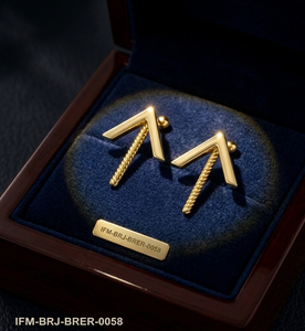 Pendientes en Forma de V de Latón Pulido Dorado Hechos a Mano por KENWAY SARTAJ WORLDWIDE, Borlas de Cadena Delicadas, Revestimiento de PU Resistente al Deslustre - Product Image 2