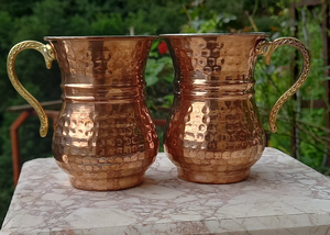 Mug à sirop moderne en cuivre martelé fait main, petit, écologique, empilable, recyclable, avec poignée, pour fêtes, miel, expresso - Product Image 3