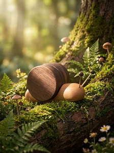 Custom Wooden Mug Coaster Coffee Tea Cup Coasters Insulation Mat Kitchen Placemat Coaster Pads Cute Snail Coasters <b>Set</b> Home - Product Image 4