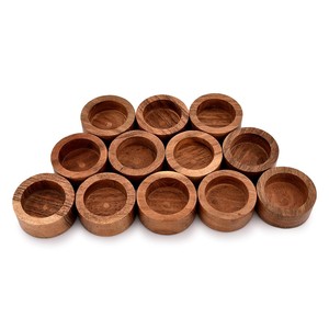 ที่วางเทียนไม้วอลนัทแบบหลายชั้น ขายส่ง - งานฝีมือดีไซน์ทรงหอคอย - Product Image 1