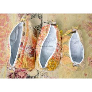 New Indian Handmade Cotton Kantha pouch Bag for Women patchwork Designer pouch set of 3 for makeup organizer for travelling - Product Image 4