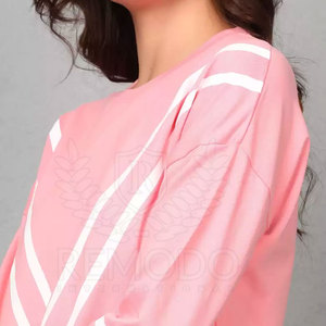 เสื้อสเวตเชิ้ตผู้หญิงทรงหลวม ผลิตจากผ้าโพลีเอสเตอร์/คอตตอน ซับเหงื่อได้ดี ปักโลโก้ได้ตามต้องการ คอกลม สวมใส่สบายๆ ทุกวัน - Product Image 5