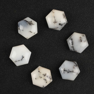Ópalo Dendrítico Natural de Moda, Cabujón Calibrado de 10mm, Forma Hexagonal, Parte Posterior Plana, Gema Suelta para Fabricación de Joyas, Suministro al por Mayor - Product Image 1