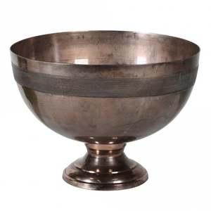 Modern Silver-Finished Metal Champagne Bowl <b>Large</b> Decorative Pedestal Dish for Weddings Events and Luxury Dining Room Accent - Product Image 4