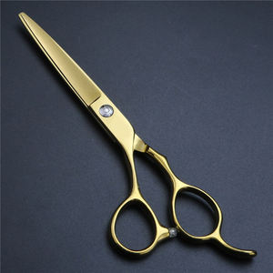 Tijeras de Peluquería Profesionales de Acero Inoxidable con Hoja Afilada de 6 Pulgadas para Diestros, Mango Largo, Color Dorado, para Salón de Belleza - Product Image 4