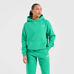 Custom Design Women's <b>Red</b> Hooded Fleece Sweatshirt Solid Color Casual Full Sleeve With Pockets Front Logo Autumn Wear - Product Image 5