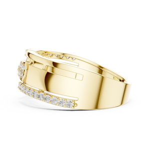 Round Cut Lab Grown Diamond <b>Rings</b> 14K 18K Solid Gold DEF VVS Modern Link Pave Diamond <b>Rings</b> For <b>Mens</b> Fine Jewelry Wholesale - Product Image 5