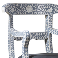 Fauteuil d'appoint rembourré avec incrustations en os, meuble de maison en bois fait main de qualité supérieure