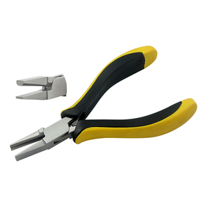 133mm Stainless Steel Half <b>Flat</b> Nose Plier Smooth Jaws Spring <b>Black</b> Yellow Ergonomic Handles Crimping Cutting Fishing OEM - Product Image 1