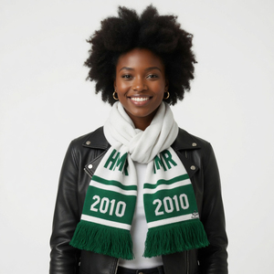 Greek Apparel Heritage Masonic Regalia Women Scarf Sorority Fraternity Green <b>White</b> <b>Acrylic</b> Knitted Long Scarf Adult Shawl - Product Image 2