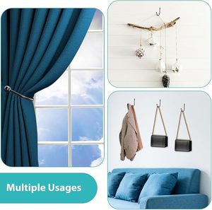 Black U-Shape <b>Curtain</b> Holdbacks <b>Wall</b> Hooks - Product Image 4