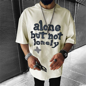 Nueva tendencia Puff impreso camisetas para hombres personalizado fábrica moda OEM Streetwear por SilkZone - Product Image 2