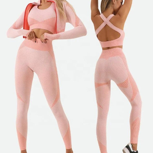 New Women Yoga Set Gym Clothing Female Active Sport Wear Running Fitness Suit Yoga Set Seamless Sport Set - Product Image 4