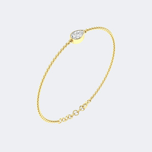 Pulsera con Diamantes Cultivados en Laboratorio de 0.70CTW, Corte Pera, Engaste en Bisel, Cadena de Eslabones en Oro Blanco, Amarillo y Rosa, Brillo Brillante EF - Product Image 5