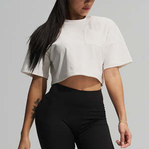 Camisetas Deportivas Cortas para Mujer / Camisetas Cortas con Logotipo Personalizado de Diseño OEM para Mujer en Venta - Product Image 2