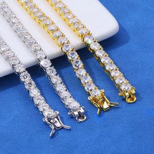 Bracelet tennis en moissanite 3mm 4mm 5mm 6mm, bijoux hip hop pour hommes, argent sterling 925, serti de diamants ronds - Product Image 6