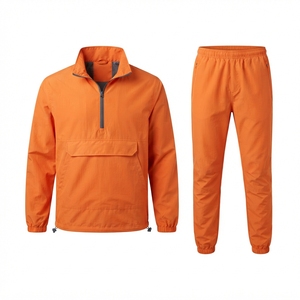 Proveedor de Conjuntos Deportivos Minimalistas Personalizados, Chaqueta Cortavientos Ligera de Poliéster con Media Cremallera y Pantalones - Product Image 4
