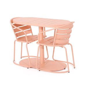 Set da Giardino Moderno e Chic con Sedie a Doghe Aperte che Aggiungono Texture - Product Image 1