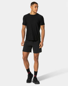 Camiseta de Hombre Negra Lisa de Cuello Redondo, Corte Regular, Manga Corta, Estilo Urbano Básico, 100% Algodón, Anti-Pilling, Transpirable, para Gimnasio - Product Image 4