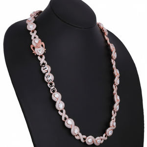 Our Hot Selling Hip Hop <b>Chain</b> Necklace in <b>14KT</b> Rose <b>Gold</b> with Lab Grown Iced Out Diamond VVS Clarity Luxury Jewelry for Men - Product Image 2