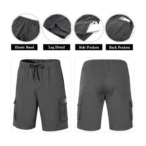 Shorts Cargo d'Entraînement d'Été Personnalisés pour Hommes, Séchage Rapide, Sport, Jogging, Gym, Respirant, Toile, Taille Mi-Haute, Devant Plat, Décontracté, Uni, 100% Coton - Product Image 2