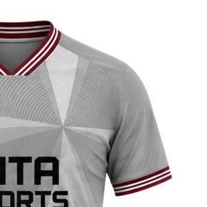 Maillot de football gris pour homme, manches courtes, léger, respirant, uniforme sportif, vêtements de sport pour l'entraînement et la compétition - Product Image 5