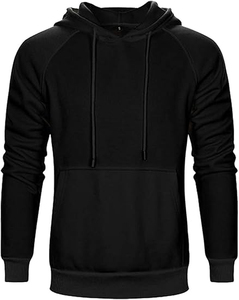 Sweat-shirt à capuche pour homme, manches raglan, couleur unie, poche, décontracté, tricoté, vêtement d'automne, coupe classique, polyester, coton, FRENCH TERRY - Product Image 4
