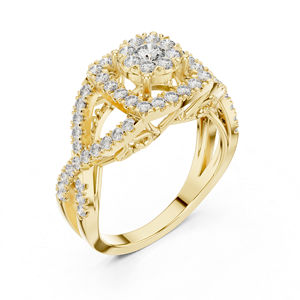 Anillo de Oro Rosa de 14K con Diamante Cultivado en Laboratorio, Redondo, para Uso Diario, para Mujer |   Diamante Cultivado Nuevo - Product Image 3