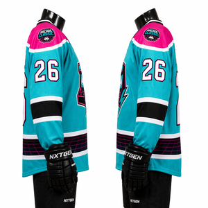 Jersey de Hockey sobre Hielo Personalizado OEM, de Alta Calidad, Tejido de Poliéster, Logotipo en Tackle Twill, Uniforme Transpirable de Malla - Product Image 5