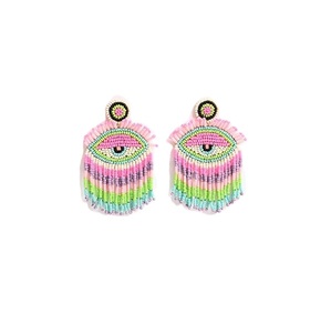 Fashion Seed <b>Beads</b> Beaded Embroidery Drop Earrings Christian Elegant Design Customized <b>Color</b> & Design Colorful Style - Product Image 3