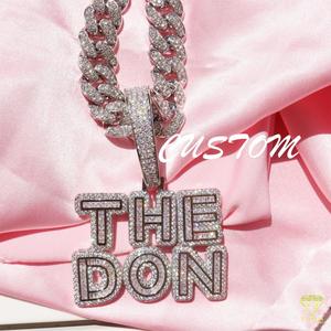 Custom <b>Name</b> Pendant " The Don " Necklace Moissanite Diamond Cuban <b>Chain</b> Hip Hop Jewelry For Men Women - Product Image 3