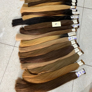 Extensión de cabello Natural brasileño, cutícula Natural, cabello humano indio sin procesar, colores personalizados a granel, venta al por mayor - Product Image 1