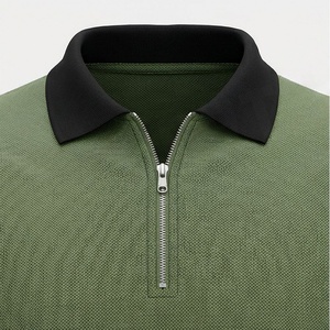 Camisetas Polo de Verano de Algodón para Hombre, Tallas Grandes, Manga Corta, Corte Ajustado, Estilo Golf, con Media Cremallera, Ropa Deportiva Personalizada - Product Image 4